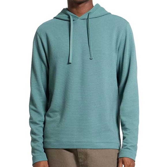 THEORY Men’s Delroy Textured Relaxed Fit Hoodie Green Size M L